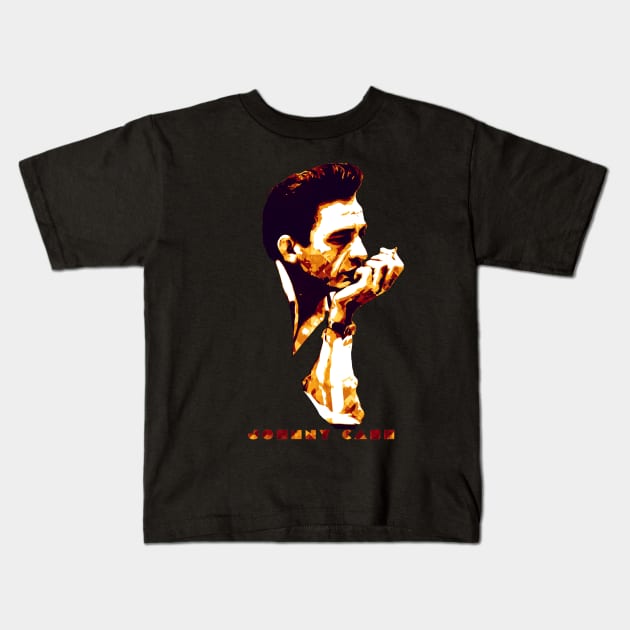 Johnny Cash - Popart Kids T-Shirt by TheMarineBiologist